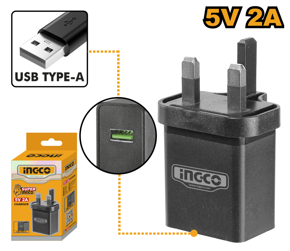 INGCO 5V USB Charger Head