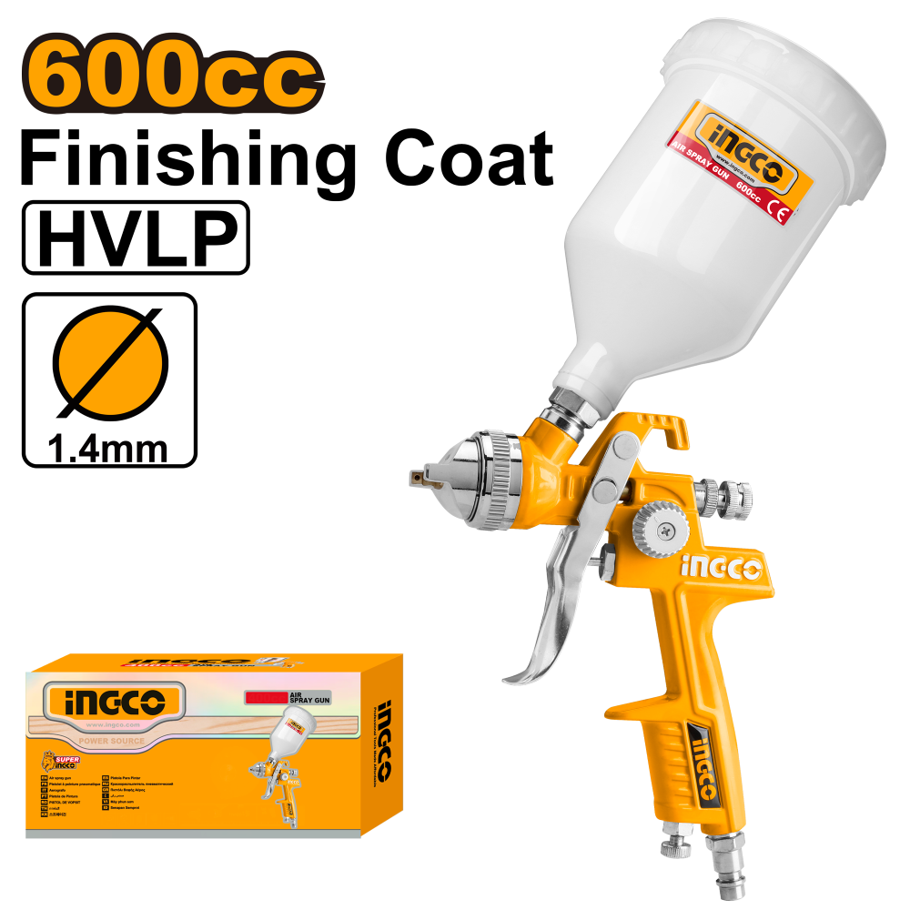 INGCO Gravity-Feed Paint Spray Gun – Top Cup