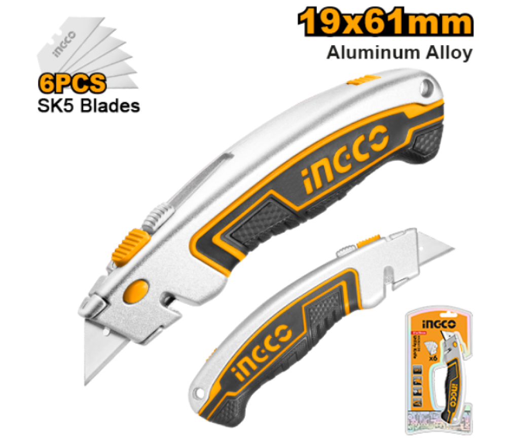 INGCO Stainless Multi-Purpose Knife with 6 Blades