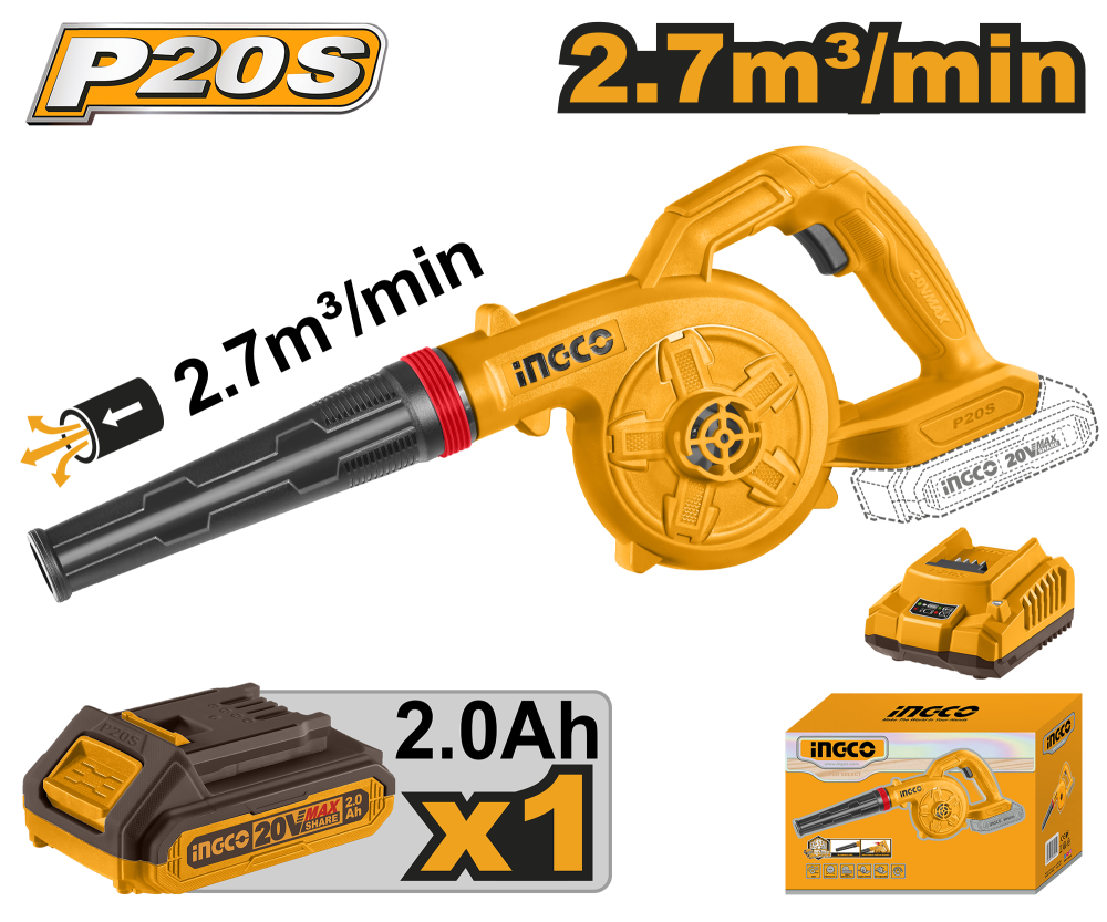 INGCO Cordless Lithium Blower with Battery & Charger
