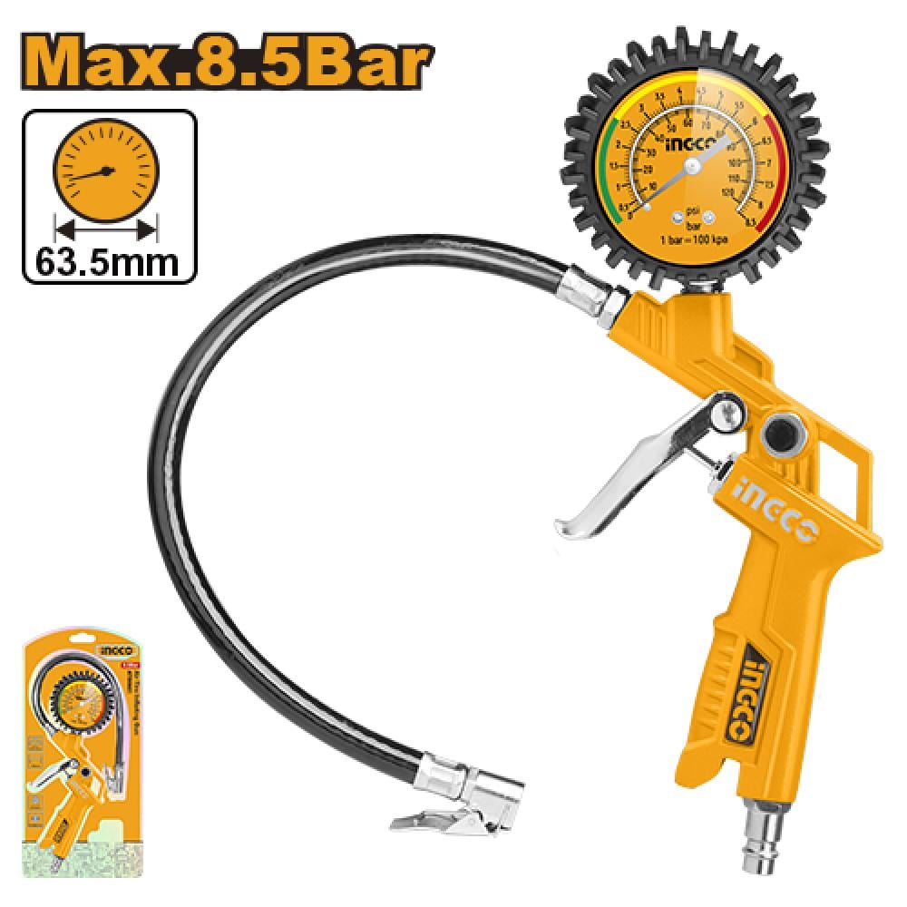 INGCO Tyre Inflator Gauge 8.5 Bar