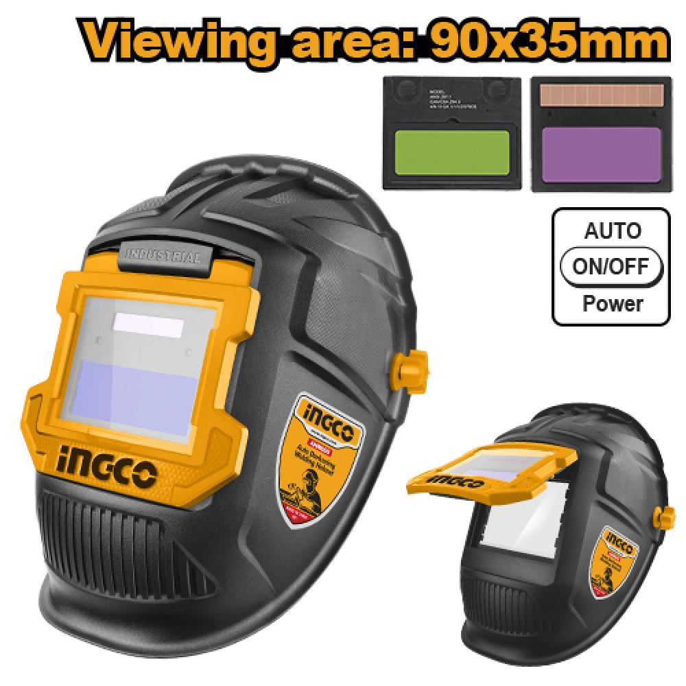 INGCO Auto-Darkening Welding Mask Black 90×35mm